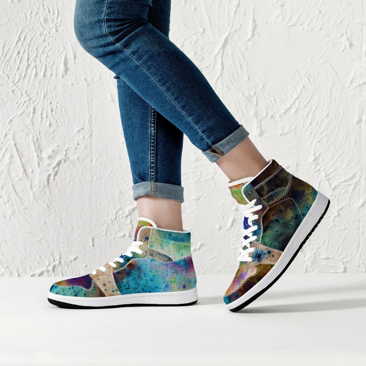 Acquiesce Nightshade Psychedelic Split-Style High-Top Sneakers