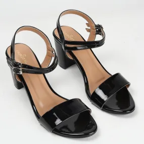 Ankle Strap Patent Block Heel Sandals
