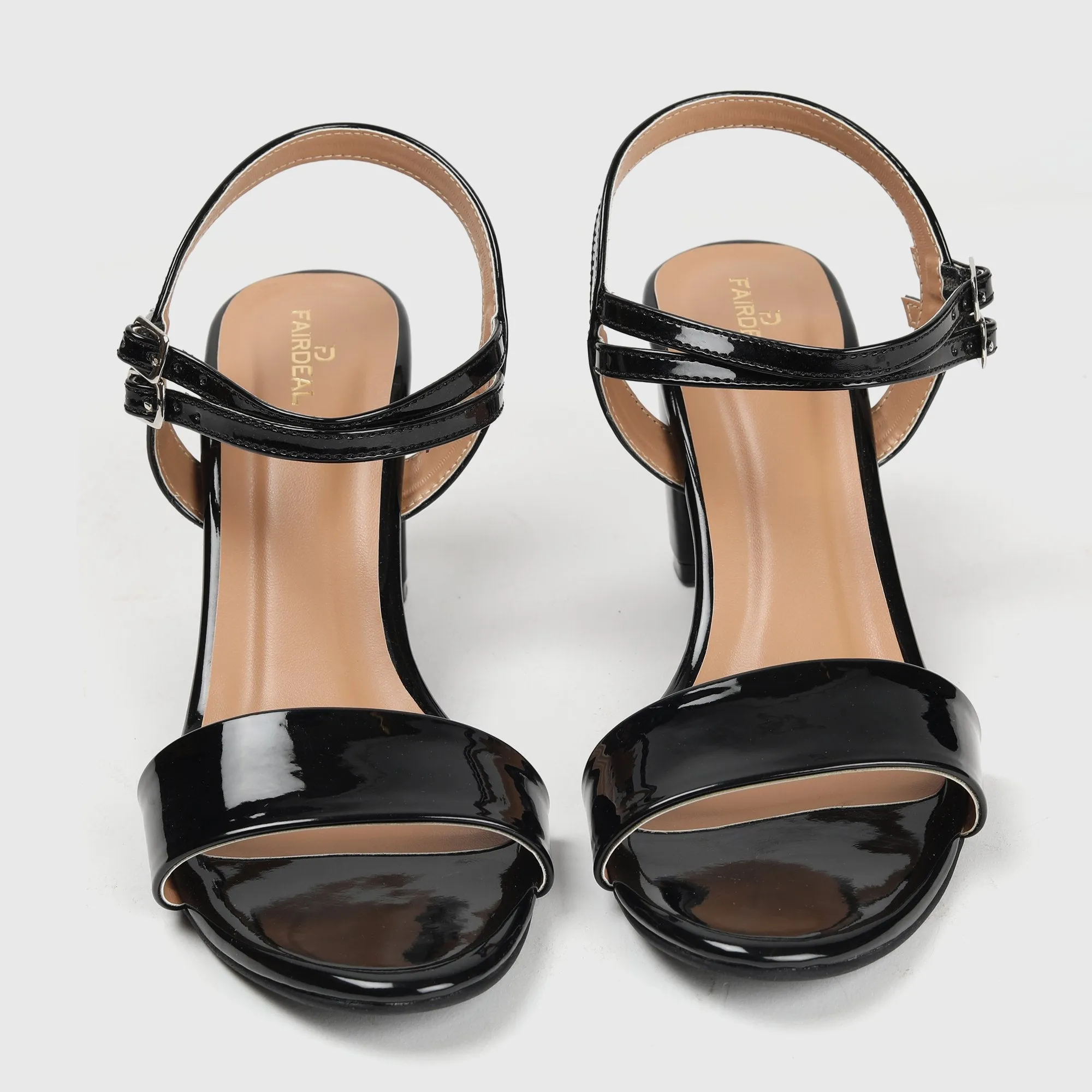 Ankle Strap Patent Block Heel Sandals