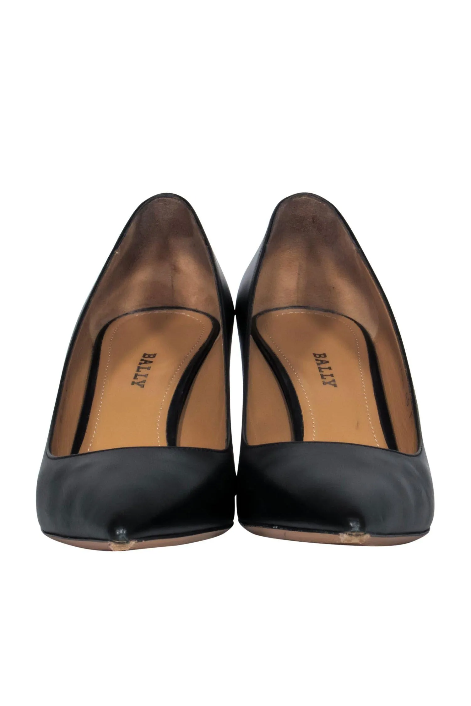 Bally - Black Leather Pointed Toe "Elaise" Pumps Sz 9.5