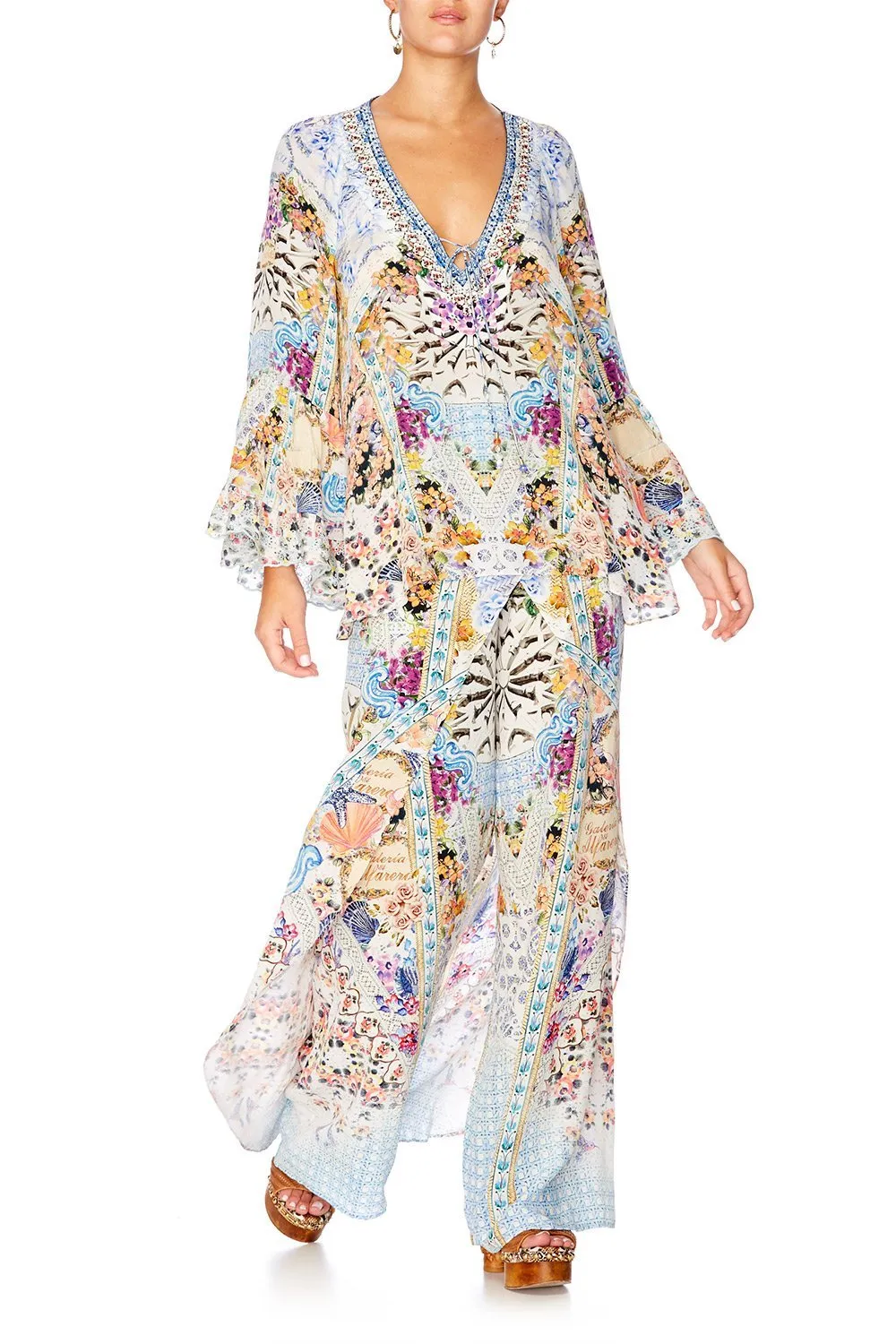 BLOUSE WITH FRILL SLEEVE & HEM GIRL NEXT DOOR