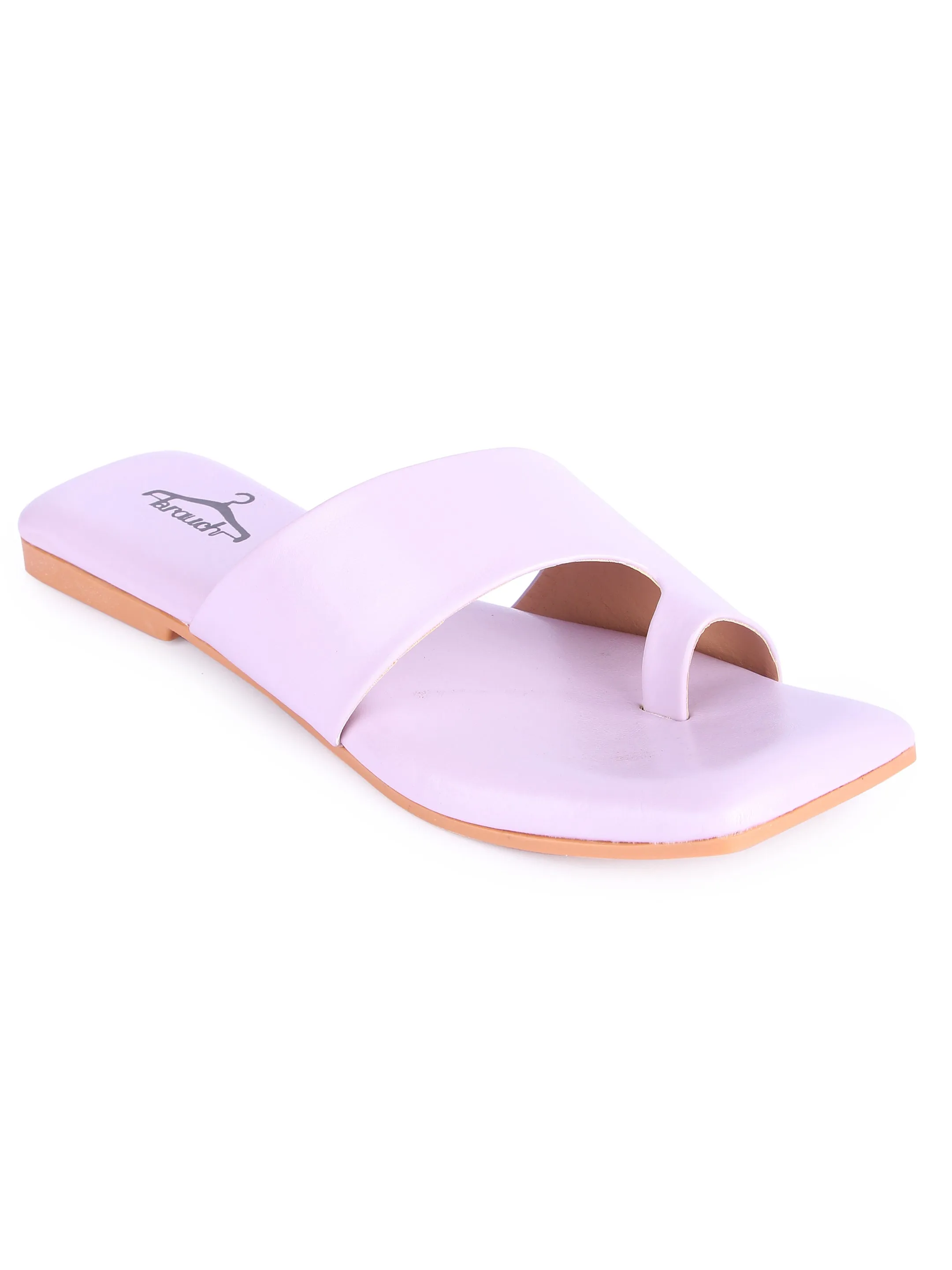 Brauch Purple Thumb Strap Square Toe Flats