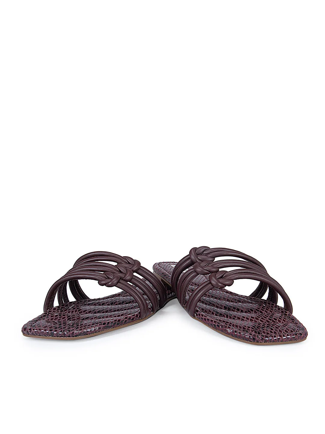 Burgundy Strappy Flats