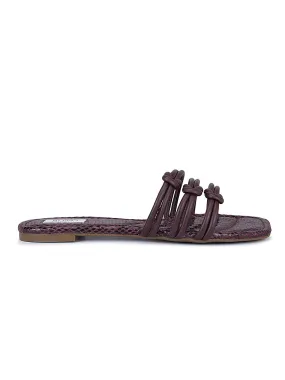 Burgundy Strappy Flats