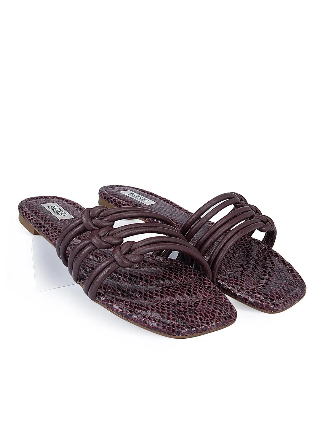 Burgundy Strappy Flats