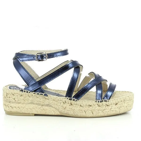 Calzanor 1417 Blue Multi-Strap Espadrilles