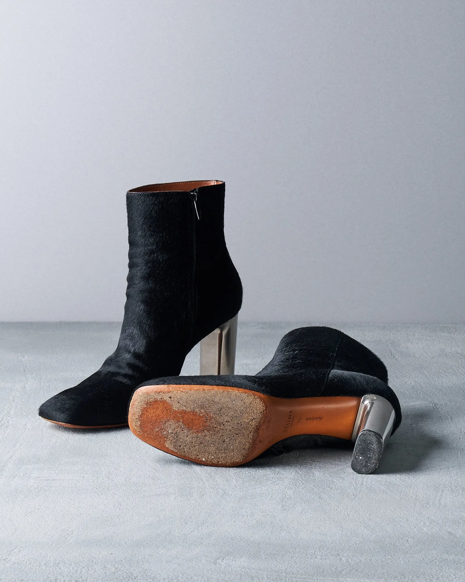 Celine 2010 Bam Bam pony hair ankle boot