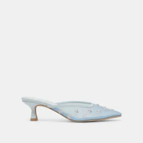 CLARA WIDE HEELS ICE BLUE MESH