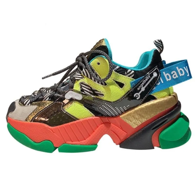 Color Matching Thick Bottom Shoes Woman Platform Shoes