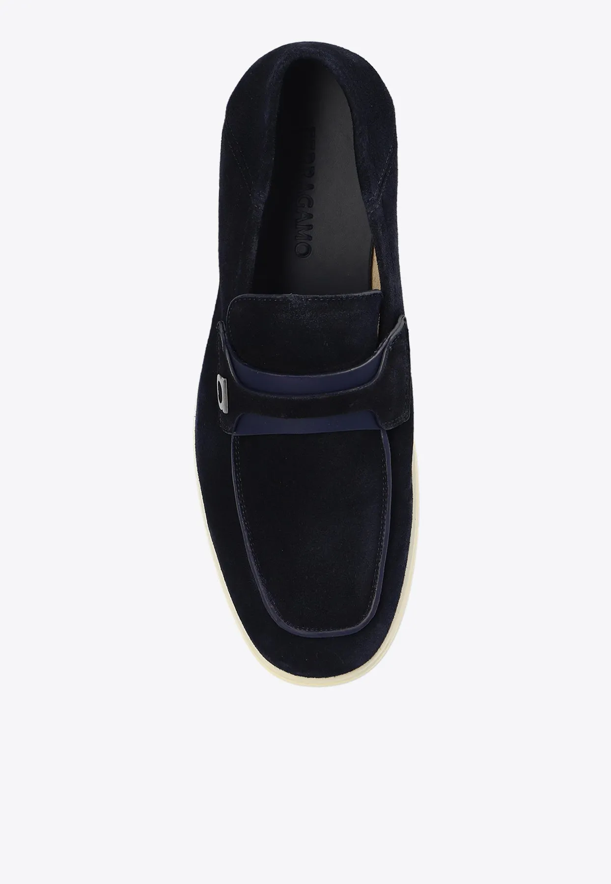 Drame Gancini Suede Loafers