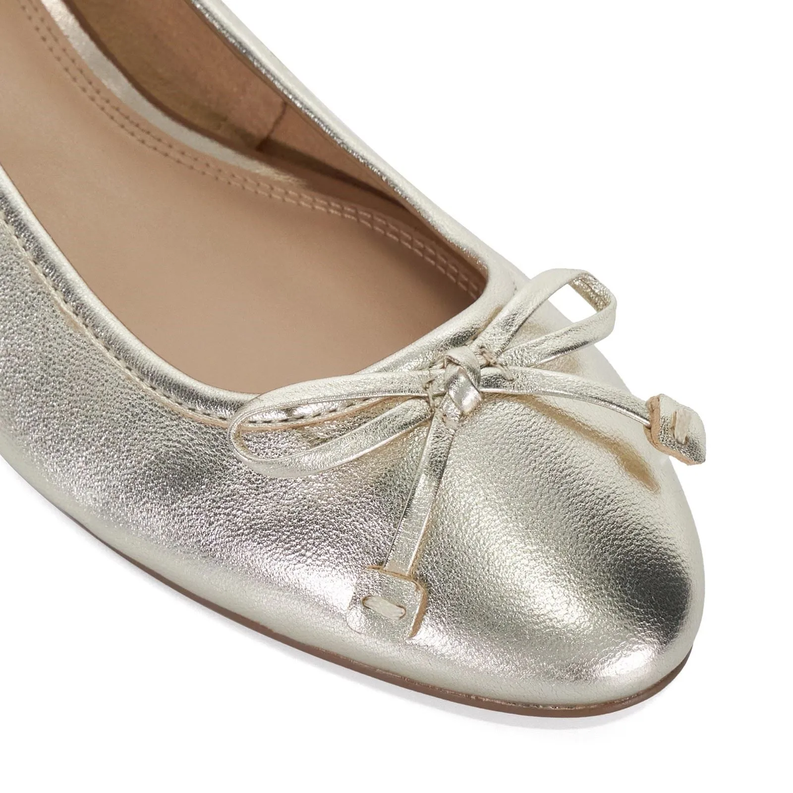 Dune Hollies Leather Women's Gold Heels