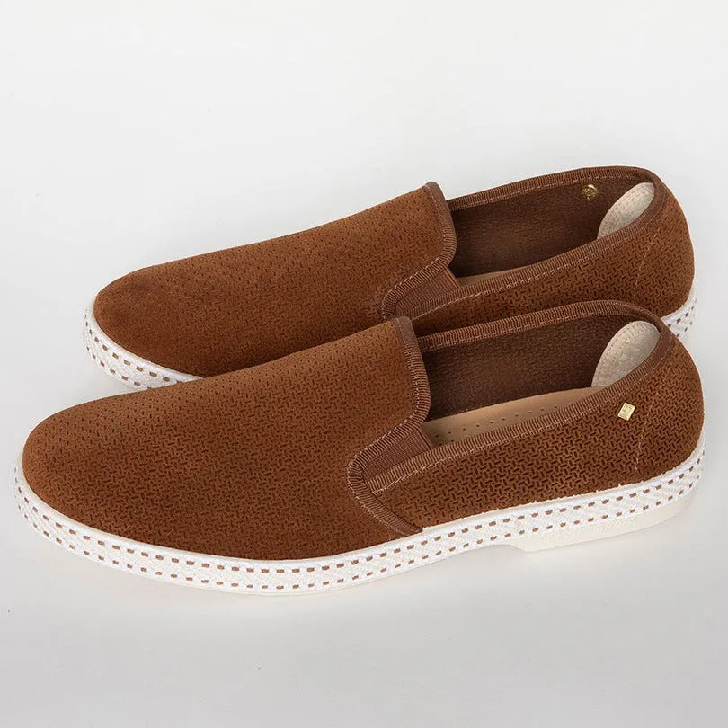 Embossed Suede Loafer: Medium Tan