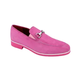 Emilio Franco Nino II Men's Shoes Pink Suede Leather Loafers (EF1090)