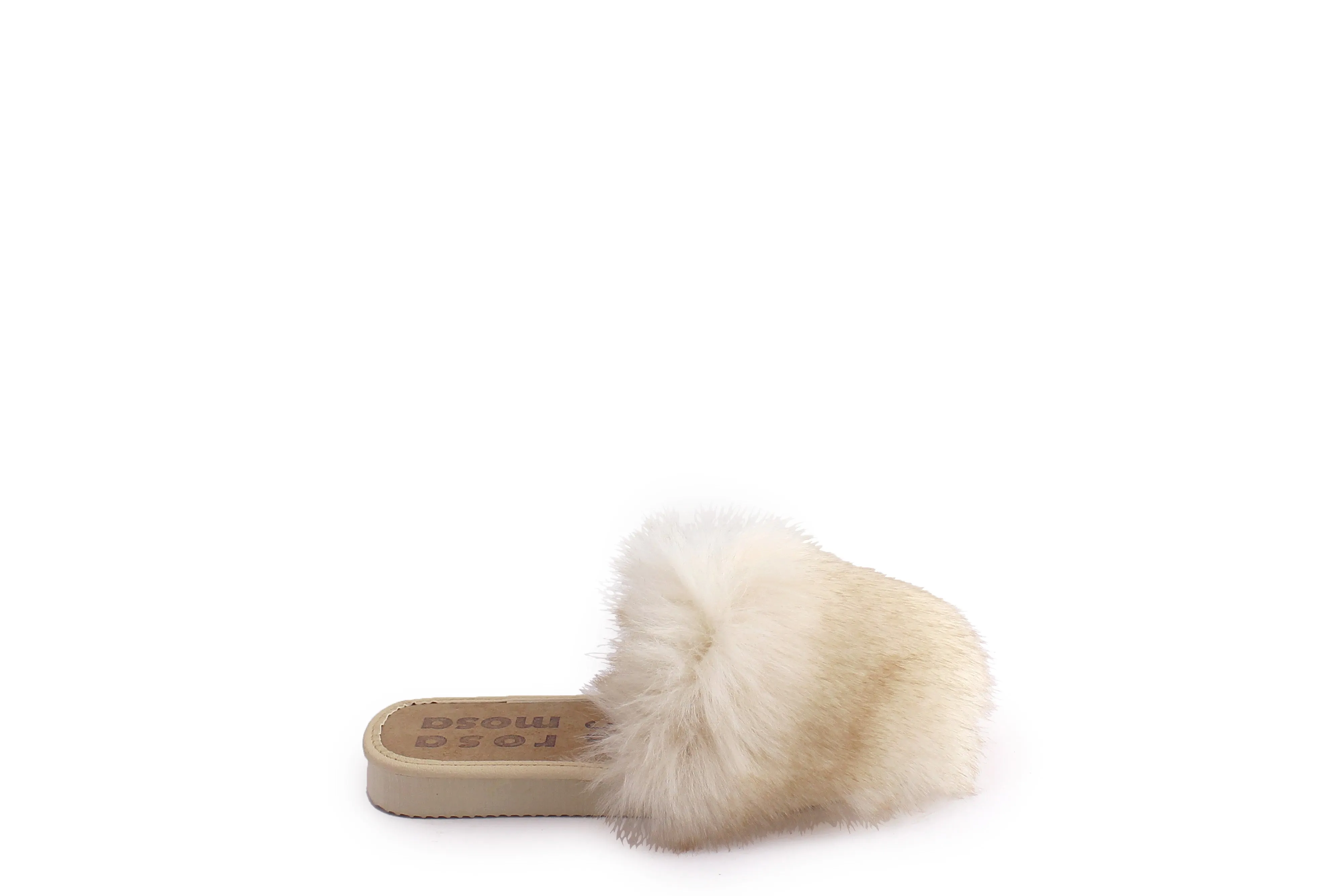 Faux Fur Slippers   White Fox