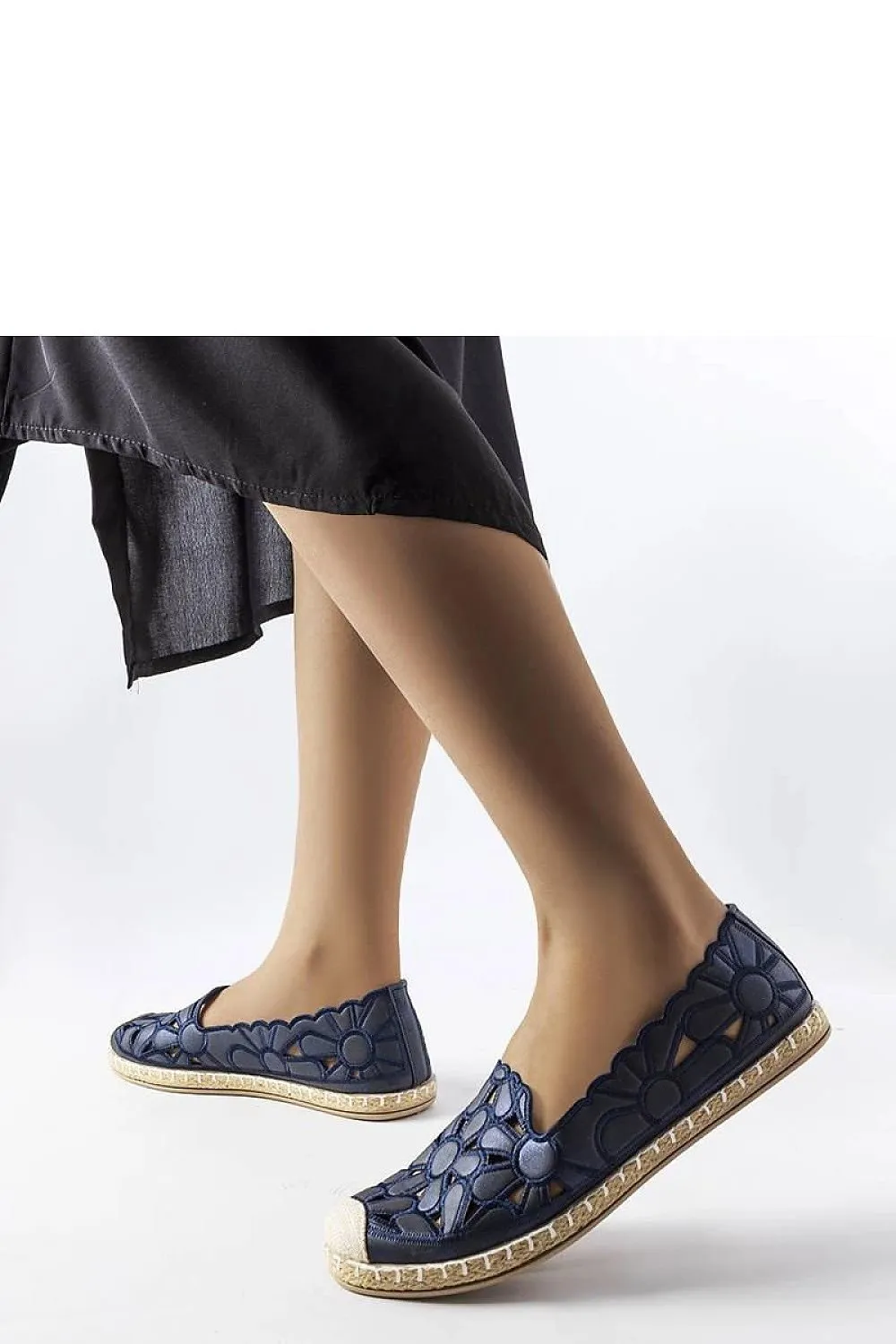 Gray openwork espadrilles