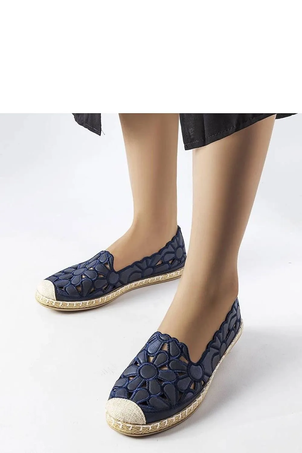 Gray openwork espadrilles