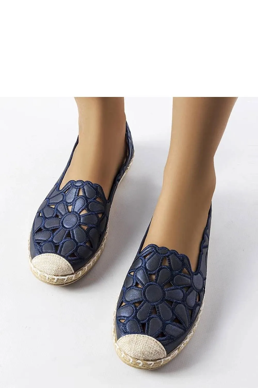 Gray openwork espadrilles