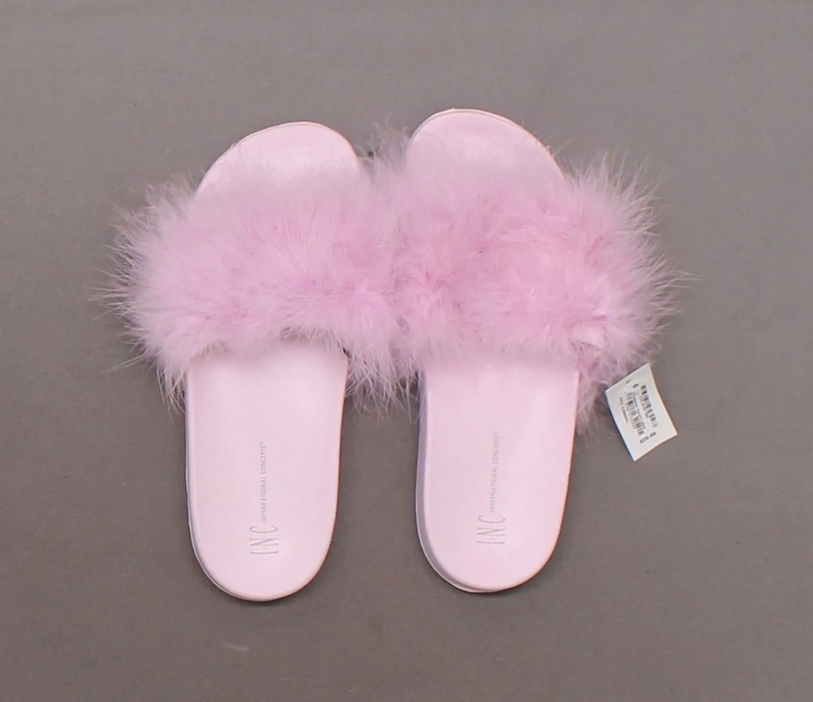 INC International Concepts Women's Faux-Marabou Slide Slippers