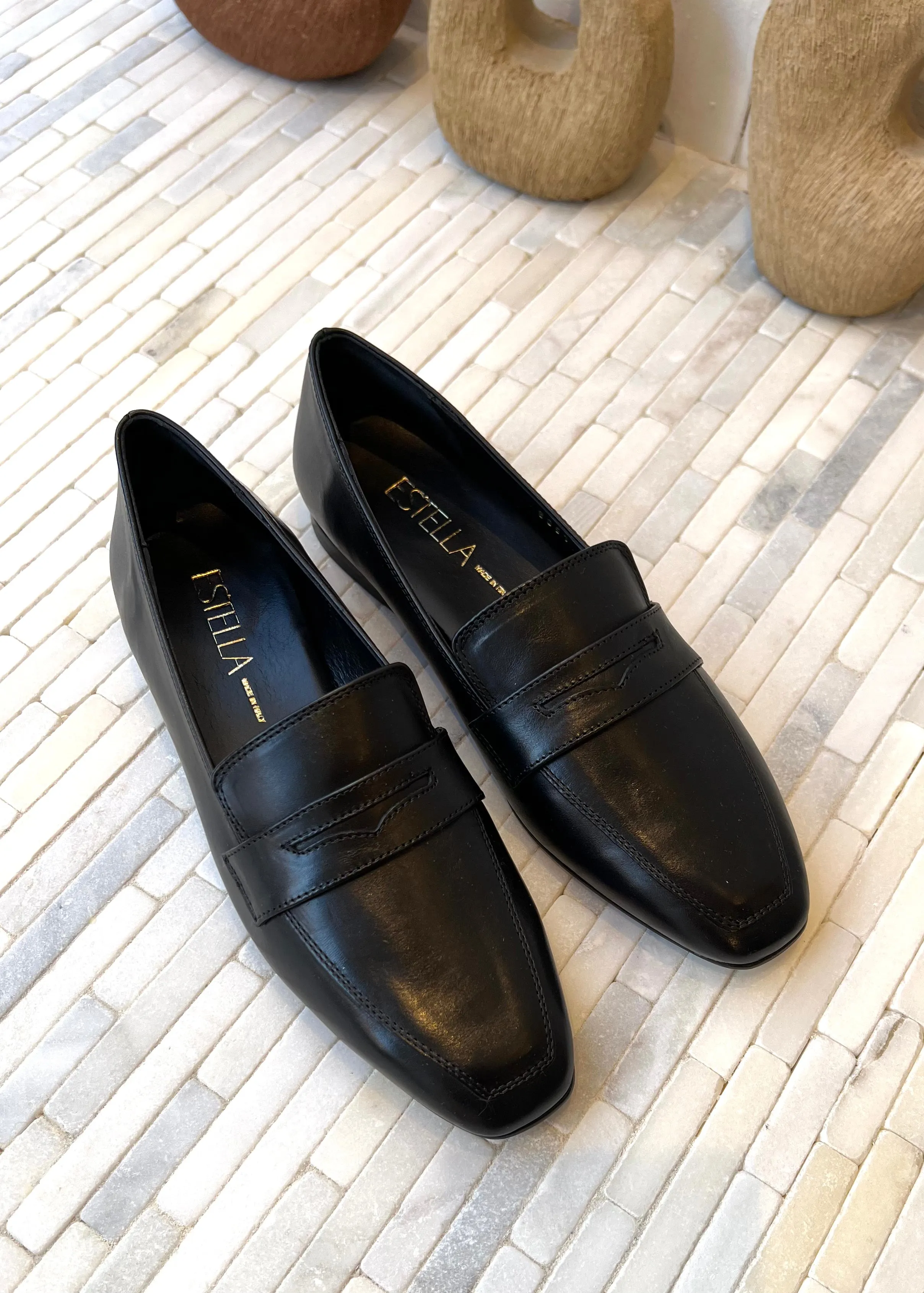 Kate Penny Loafer in Black Leather