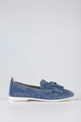 Leather suede loafers with tassels
