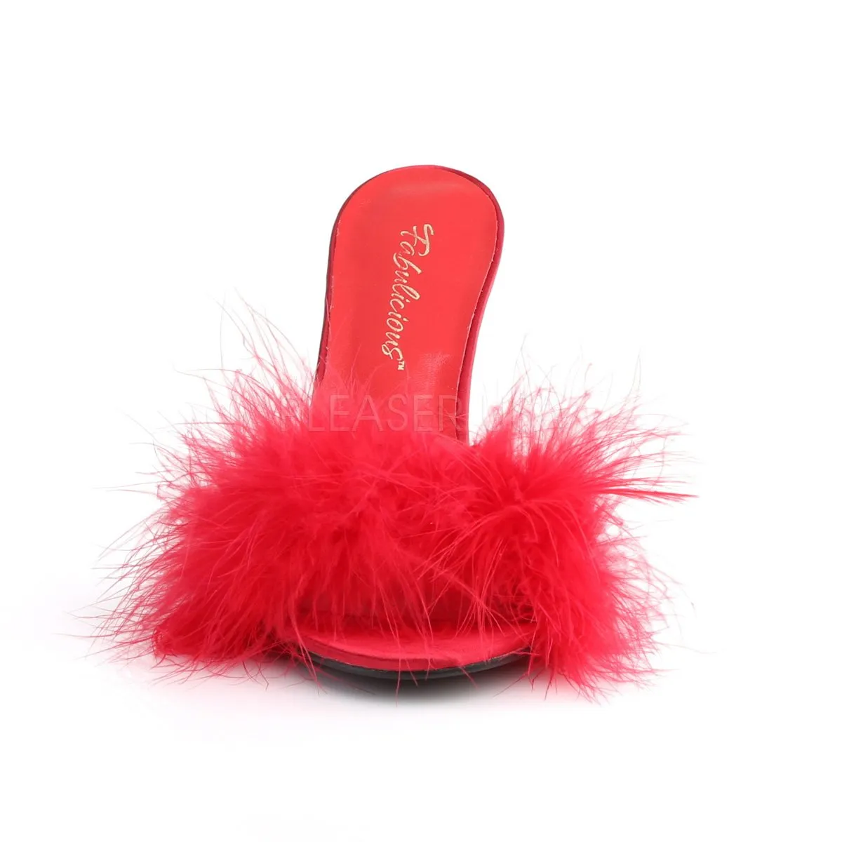 Marabou Feather Slipper with 4-inch Heel 4-colors PS-CLASSIQUE-01F