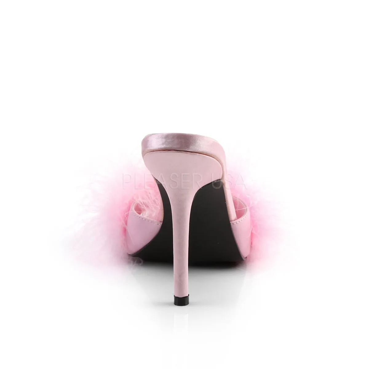 Marabou Feather Slipper with 4-inch Heel 4-colors PS-CLASSIQUE-01F
