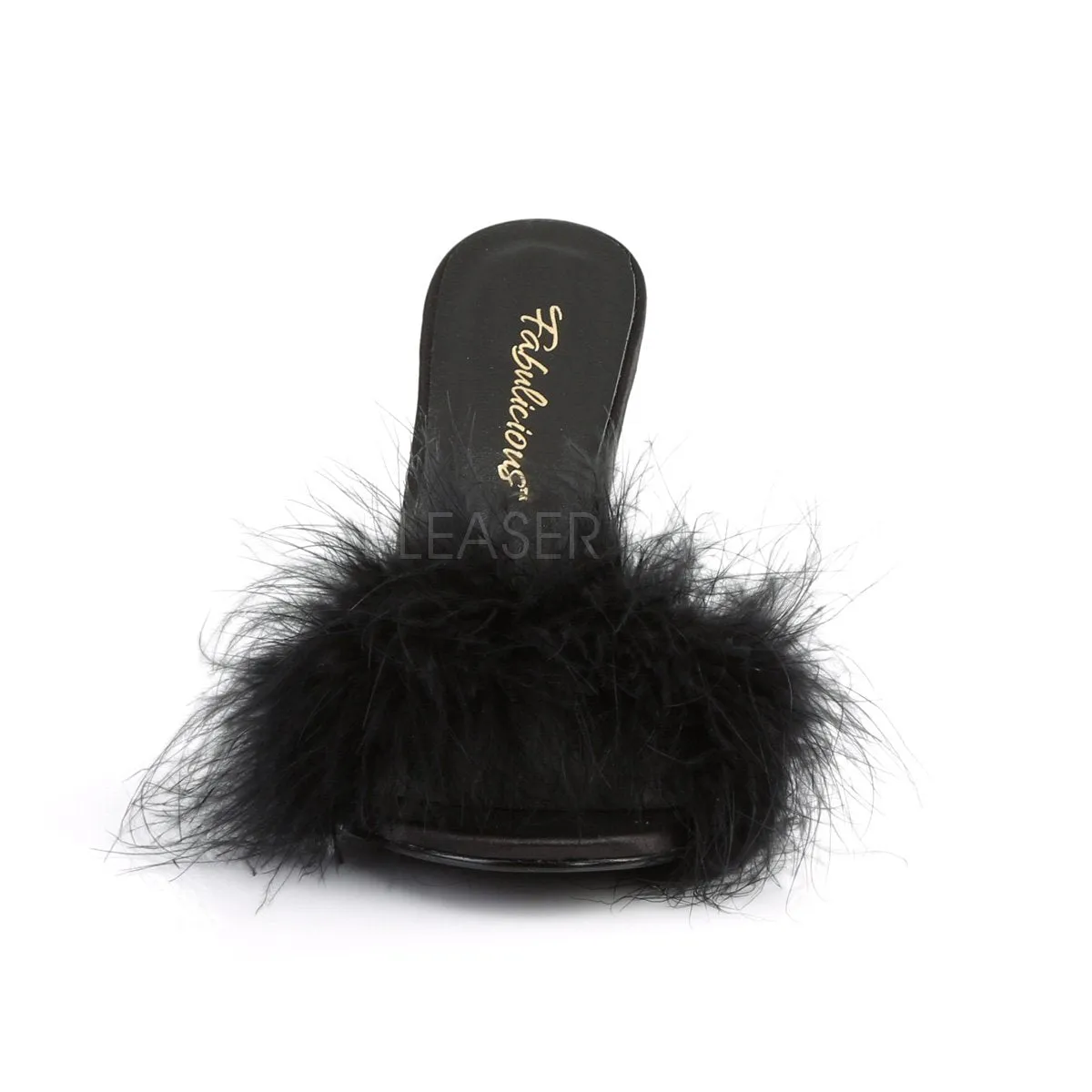 Marabou Feather Slipper with 4-inch Heel 4-colors PS-CLASSIQUE-01F