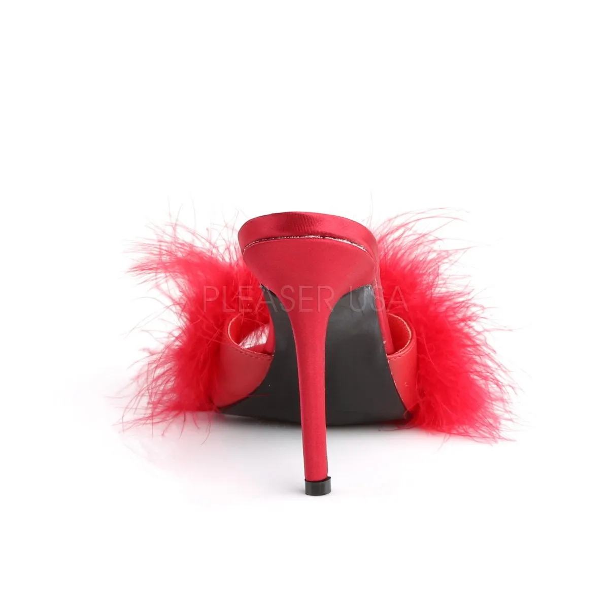 Marabou Feather Slipper with 4-inch Heel 4-colors PS-CLASSIQUE-01F