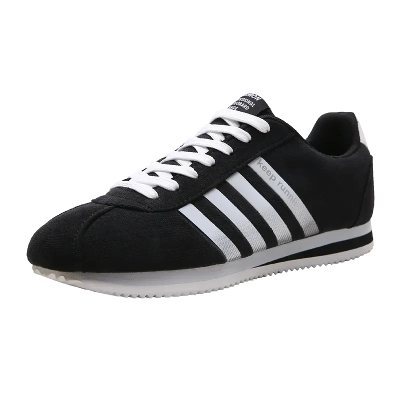 Men's Breathable Low Cut Lace Up Flat Bottom Sneakers