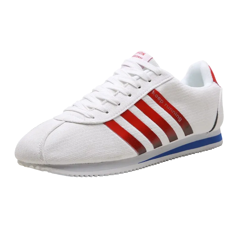 Men's Breathable Low Cut Lace Up Flat Bottom Sneakers