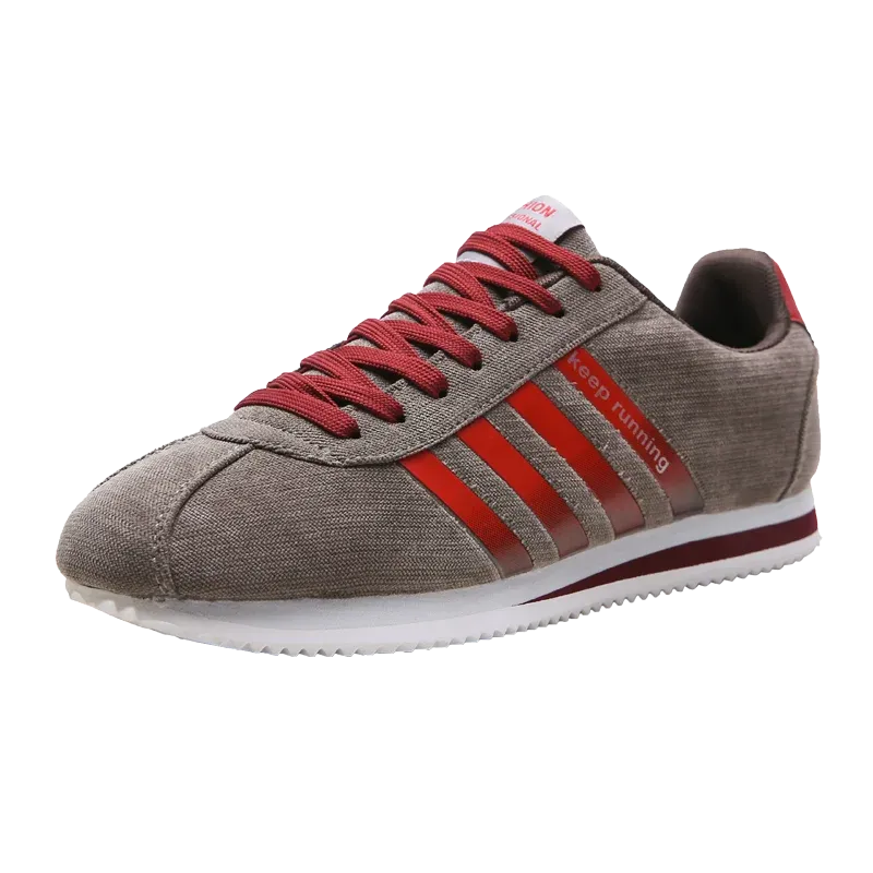 Men's Breathable Low Cut Lace Up Flat Bottom Sneakers