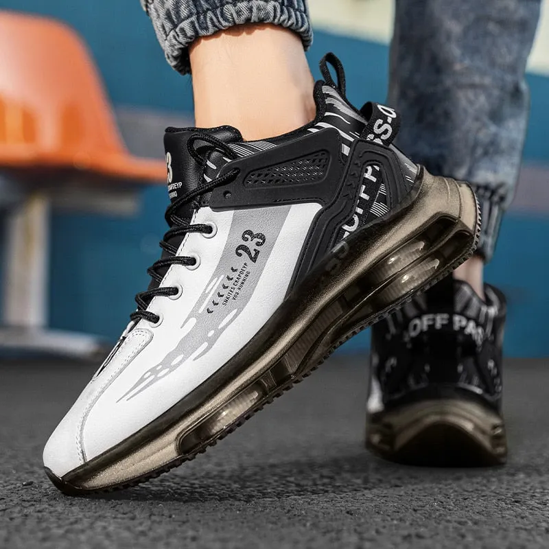 Men's Fashion Outdoor Jogging Sneakers - Mesh Breathable Cushioning - Black Basket Footwear in Big Sizes Stay Stylish and Active with best running shoes