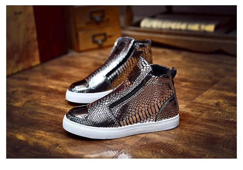 Men's High Top Zip Closure Vulcanized Sheos