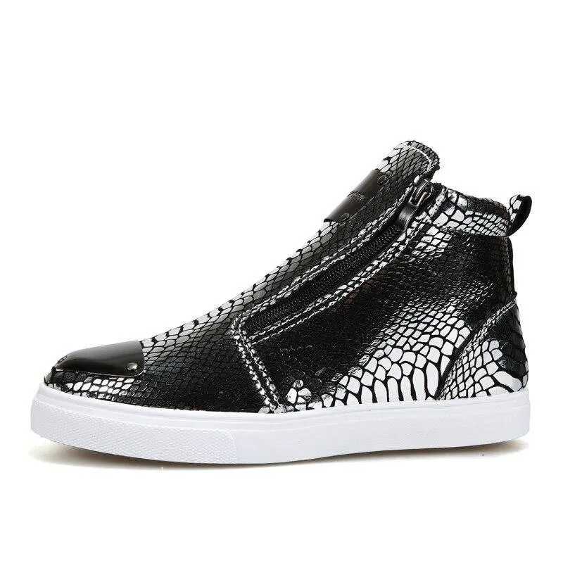 Men's High Top Zip Closure Vulcanized Sheos