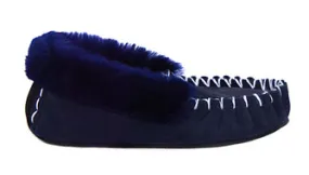 MOCCASINS Adults Navy Slippers