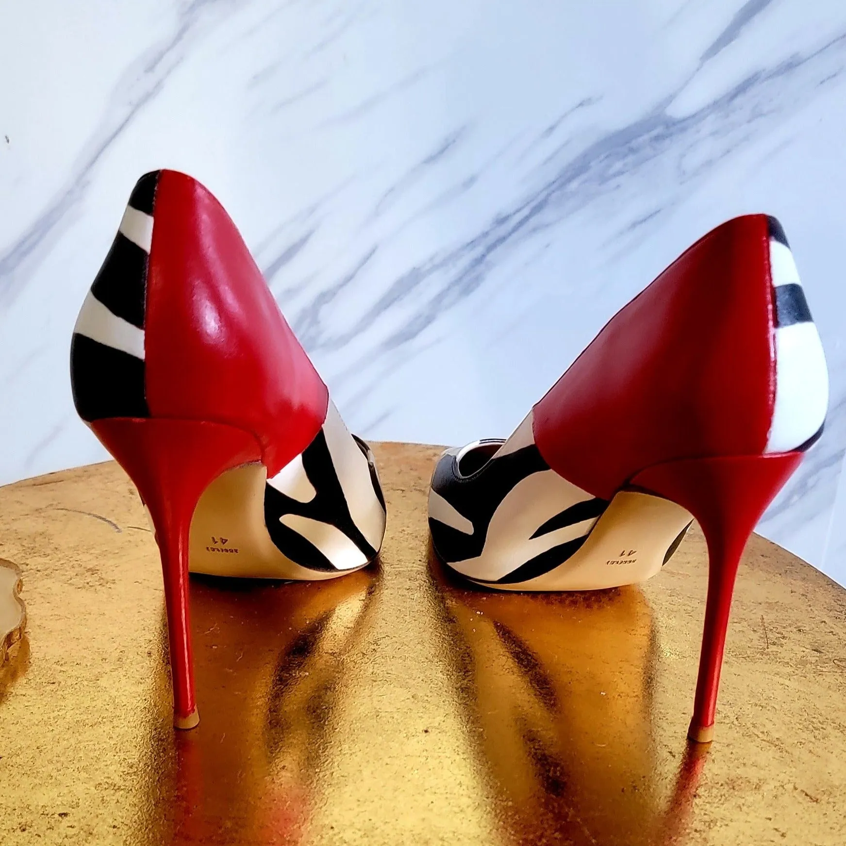 Polished Punteggiata Ze-Re Hand Painted Women's High-heeled Shoes | 4Inch Heel