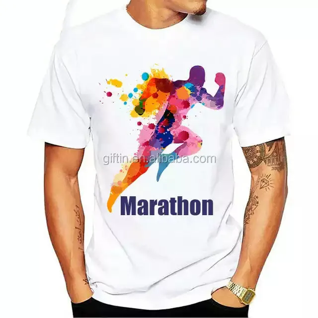 Quick Dry Sports Sublimation Printing Marathon Running Custom Design T shirt