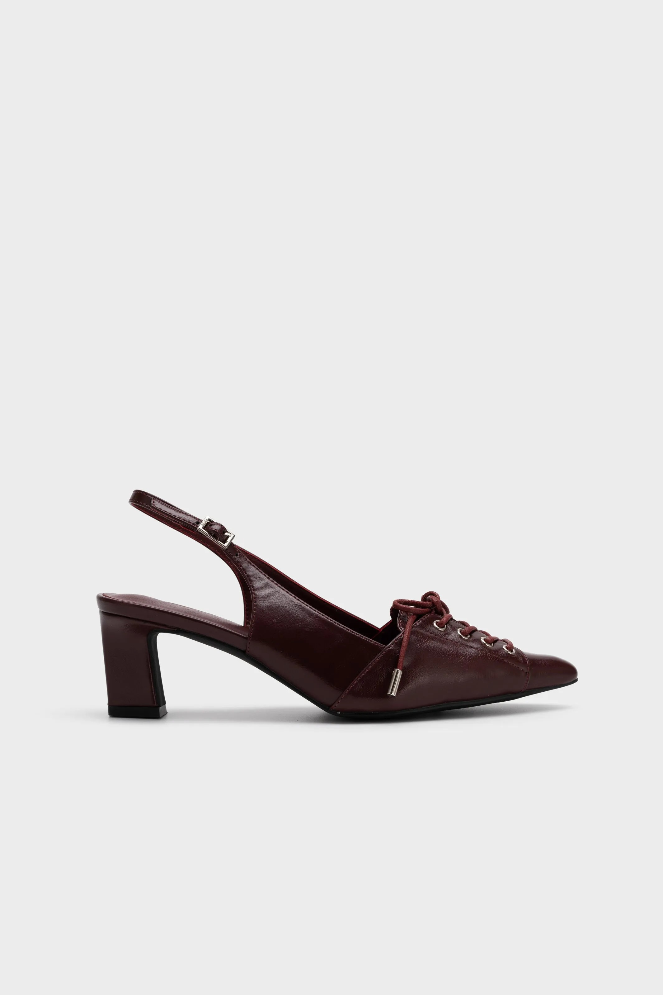 SLINGBACK HEEL PUMP WITH SHOE LACE