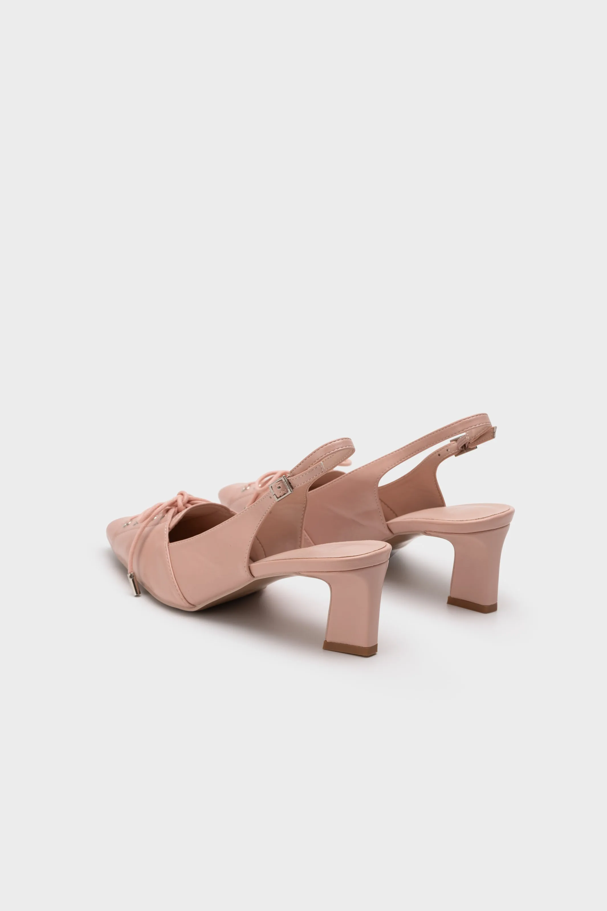 SLINGBACK HEEL PUMP WITH SHOE LACE