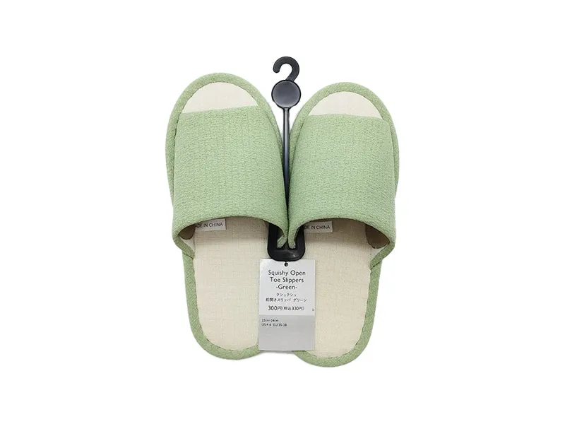 Squishy Open Toe Slippers Green