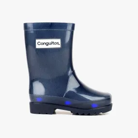 Unisex Navy Rain Boots with Lights