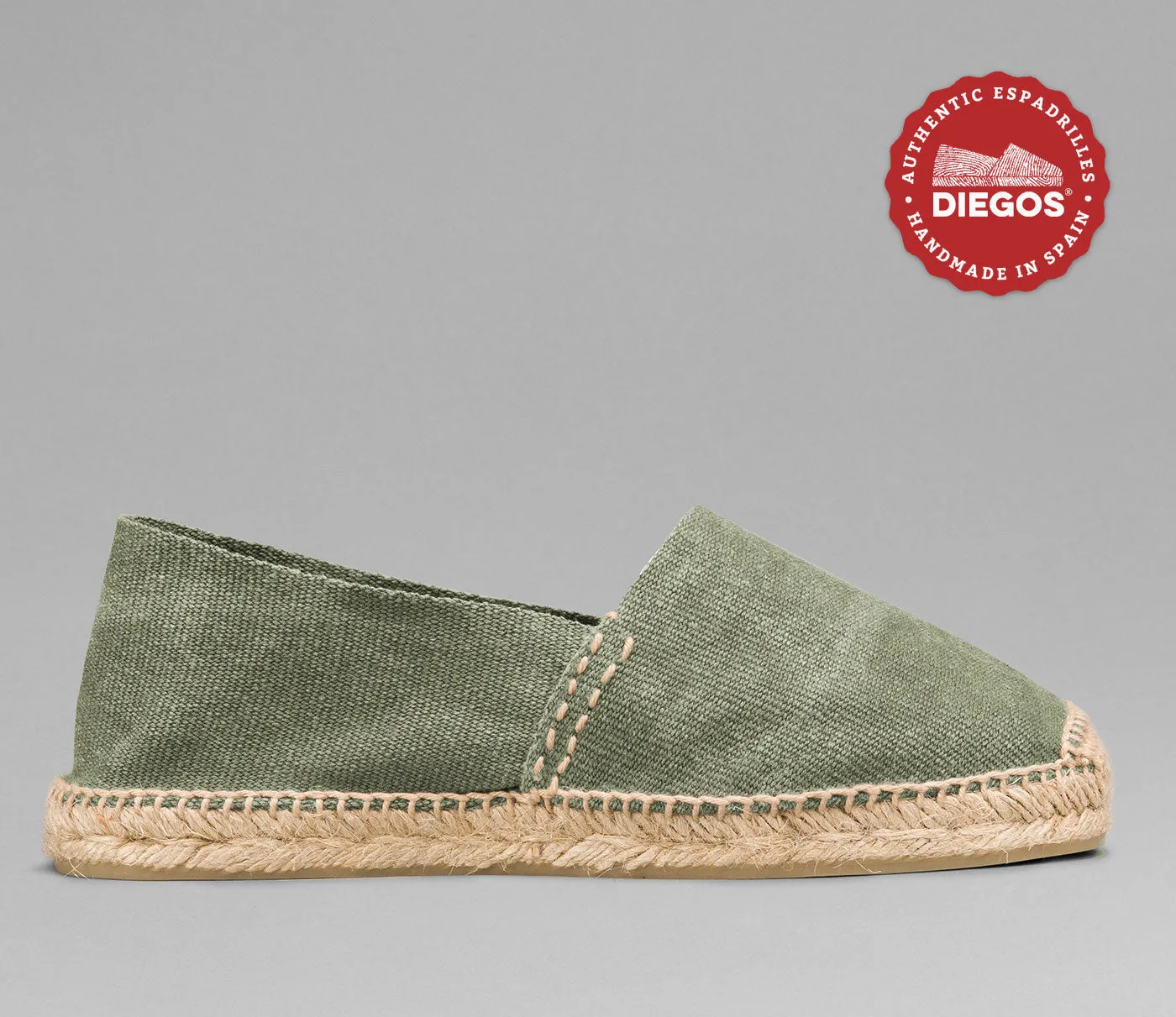 washed green espadrilles