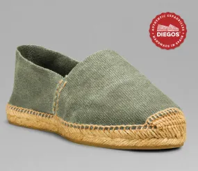 washed green espadrilles