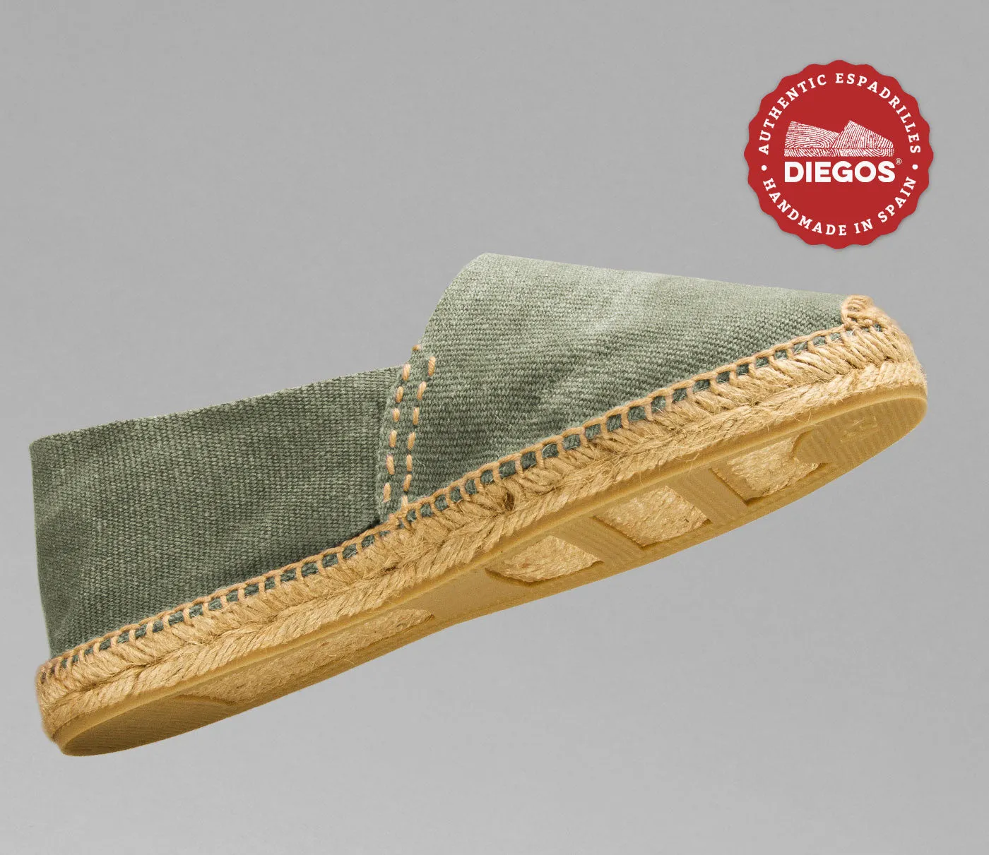 washed green espadrilles