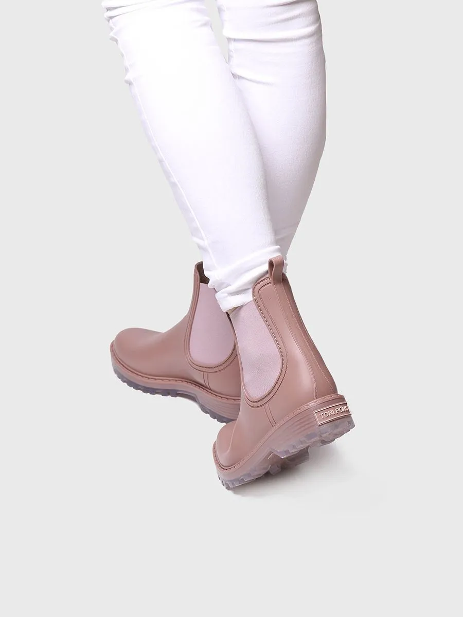 Women's rain Ankle boot in Pink - CANCUN