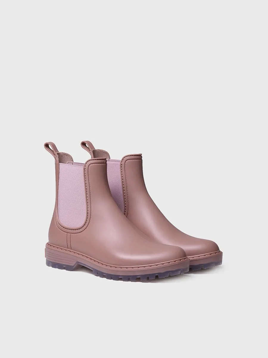 Women's rain Ankle boot in Pink - CANCUN
