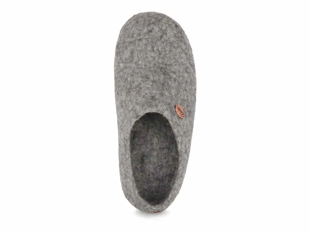 WoolFit® Felt Slippers | Footprint, stone gray
