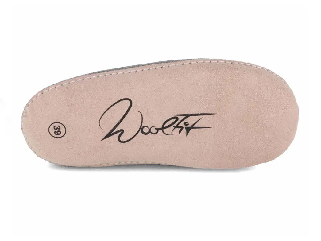 WoolFit® Felt Slippers | Footprint, stone gray