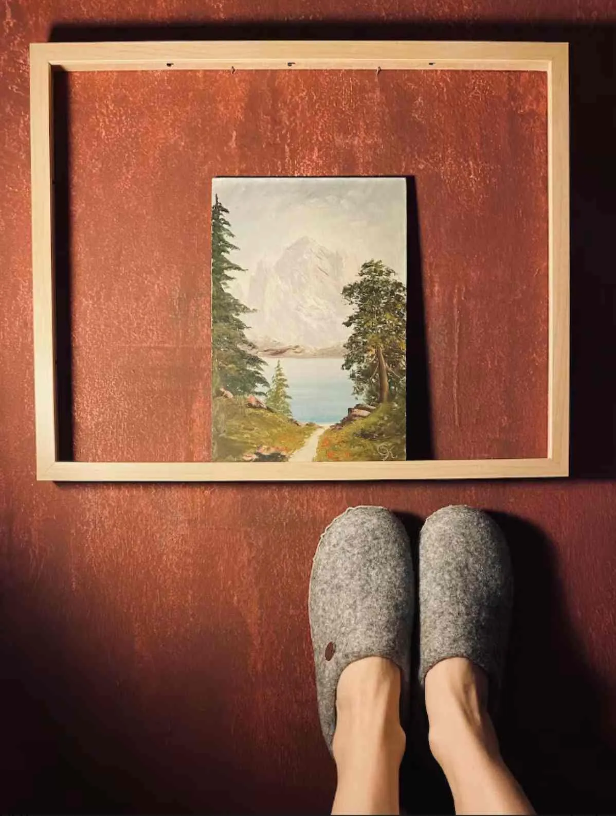 WoolFit® Felt Slippers | Footprint, stone gray