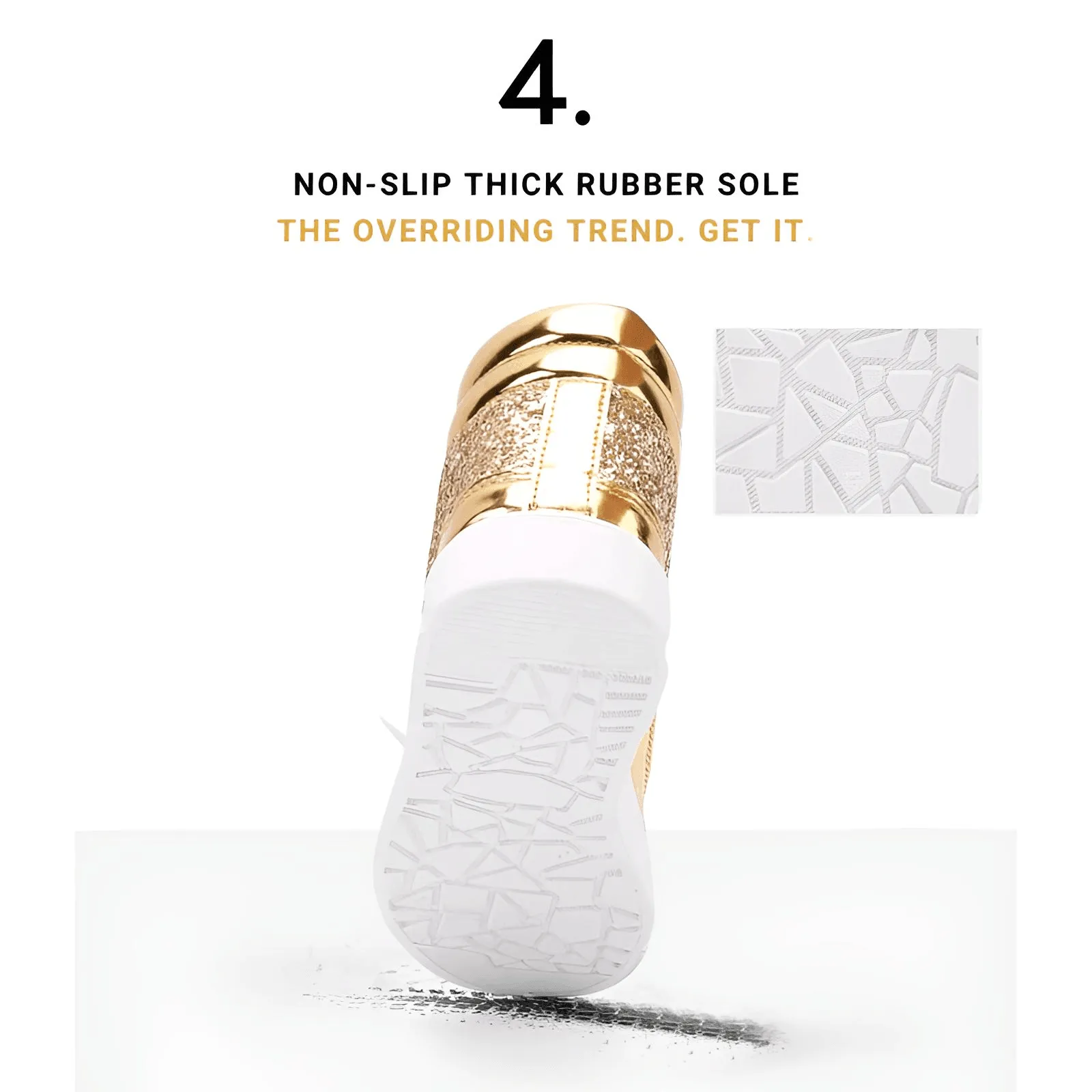 X Hot Fashion Gold Shiny Mirror Men's Hip Hop Sneakers High Top